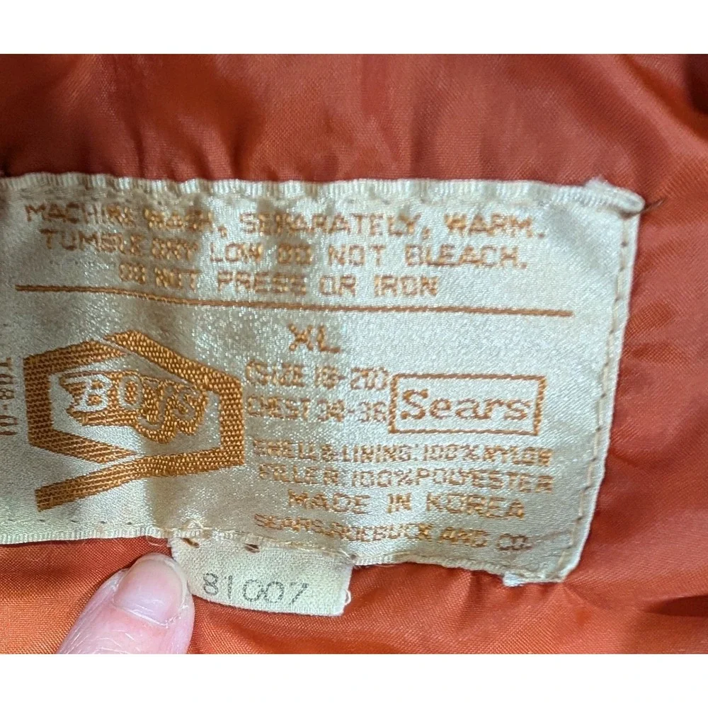 Vintage Sears & Roebuck 70s or 80s Puffer Vest Zip Up Retro Outdoor Boys‎ XL